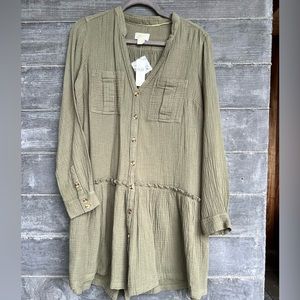 Maeve by Anthropologie olive green dress (10) NWT